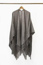 Load image into Gallery viewer, Gray Mink Llama Handwoven Poncho.
